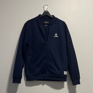 Jack and Jones Core Navy Quilted Zip-Up Sweater
